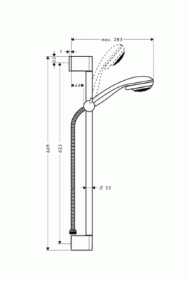 Душевой гарнитур Hansgrohe Crometta 85 Vario/Unica Crometta 27763000 Хром