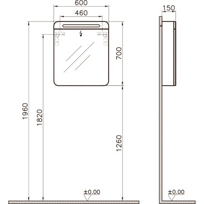 Зеркальный шкаф Vitra Nest Trendy 60 L 56172 с подсветкой Натуральная древесина