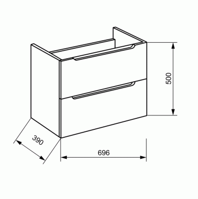 Тумба под раковину BelBagno ETNA 39-700/390-2C-SO-RN-P подвесная Rovere Nature
