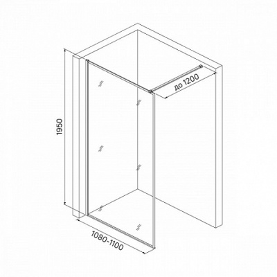 Душевая перегородка Iddis Slide SLI8BS7i23 110x195 профиль Черный стекло прозрачное