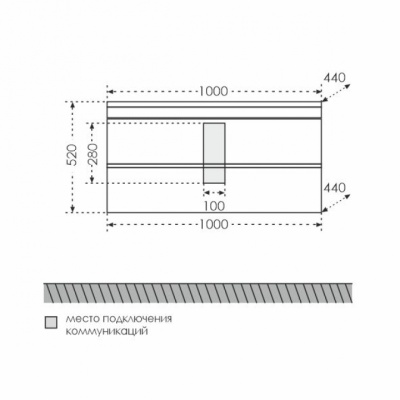 Тумба с раковиной СанТа Марс 100 700188е подвесная Белая