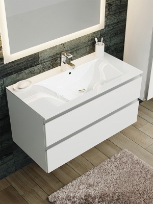 Тумба с раковиной SanVit Авеню-2 90 kavenu290 в цвете Ral подвесная Белый глянец