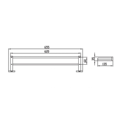Полотенцедержатель Kaiser KH-2018 двойной Хром