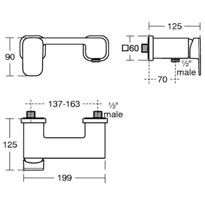 Смеситель для душа Ideal Standard Tonic II A6337AA Хром