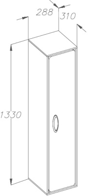 Шкаф пенал Opadiris Монтэ 30 Z0000014811 Светло-серый/Хром