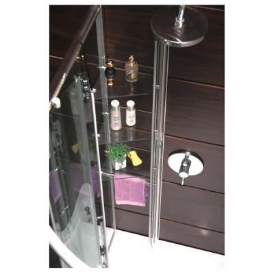 Душевой уголок Grossman GR-9120 185х120 L профиль Хром стекло прозрачное поддон белый