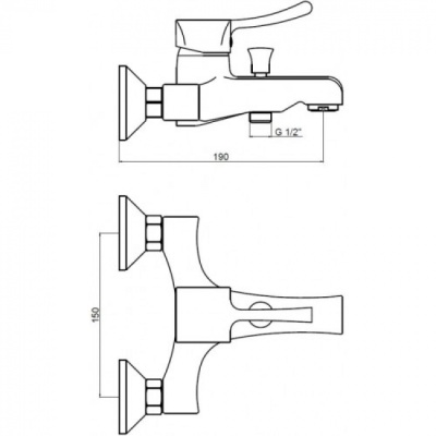 Смеситель для ванны Kaiser Verona 29044 Хром