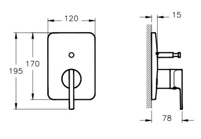 Смеситель для душа Vitra Suit U A42286EXP Хром