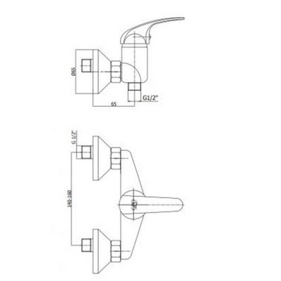 Смеситель для душа GPD Eko MDB80 Хром