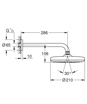 Верхний душ Grohe Tempesta 26412000 Хром