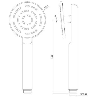 Ручной душ Jaquar Maze HSH-CHR-1653 круглый Хром