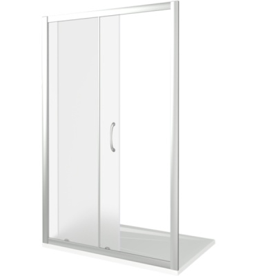 Душевая дверь в нишу Good Door Latte WTW-110 110 профиль Белый стекло Grape