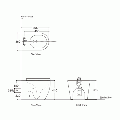 Унитаз Aquanet Cetus 2.0 Rimless 243540 приставной с сиденьем Микролифт