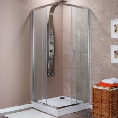 Душевой уголок Aquanet Alfa Cube NAA1142 100x100 профиль Хром стекло Прозрачное