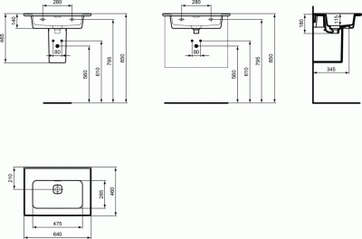 Раковина Ideal Standard Strada II 64 T363301 Евробелая