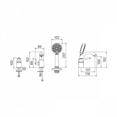 Смеситель на борт ванны Iddis Oldie OLDBR30i07 Бронза