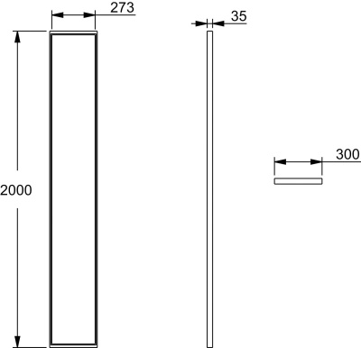 Душевая стенка Jacob Delafon Nouvelle Vague 30 E94WI30-B1 профиль Черный стекло прозрачное