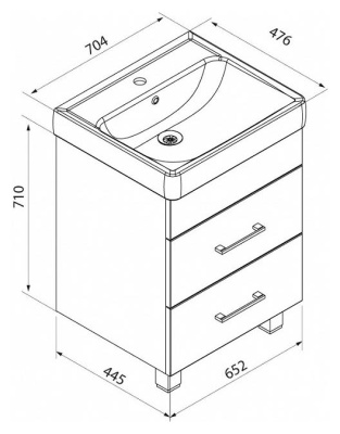 Тумба с раковиной Iddis Custo 70 Белая