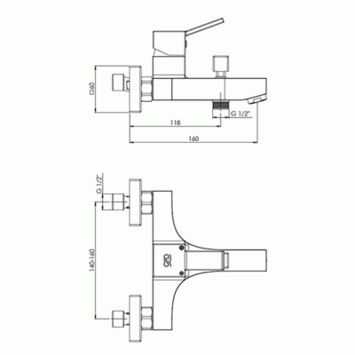 Смеситель для ванны GPD Tulilo MBB135 Хром