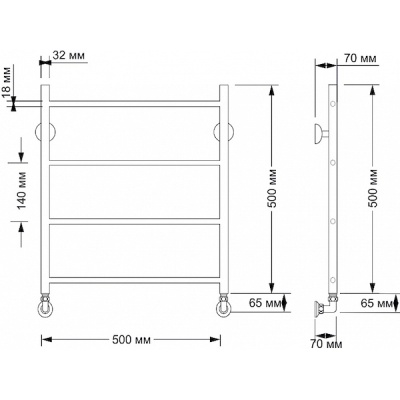 Водяной полотенцесушитель Secado Триада 1 50х50 Бронза
