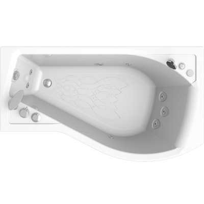 Акриловая ванна Radomir Wachter Миранда 168x95 форсунки Хром L с гидромассажем