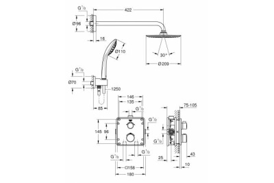 Душевая система Grohe Grohtherm 34734000 с термостатом Хром