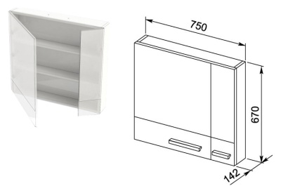 Зеркальный шкаф Aquanet Нота 75 159109 Венге