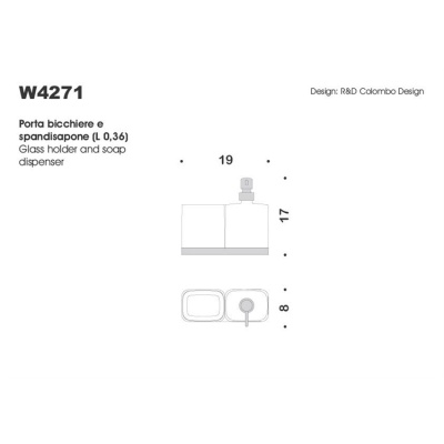 Дозатор для жидкого мыла со стаканом Colombo Design Time W4271.000 Хром