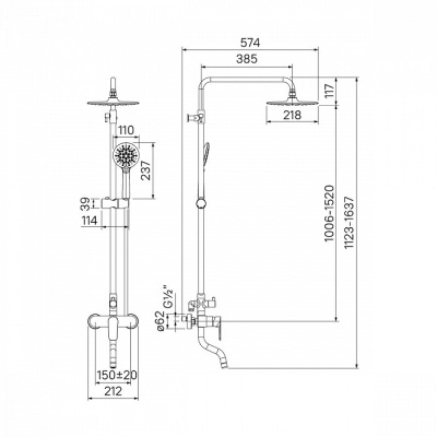 Душевая система Iddis Cloud CLOSB00i06 Белый/хром