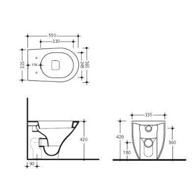 Унитаз Kerasan Aquatech 3716 Напольный