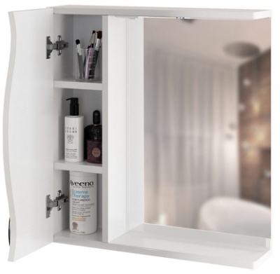 Зеркало со шкафом Mixline Лима 65 L 533268 с подсветкой Белое