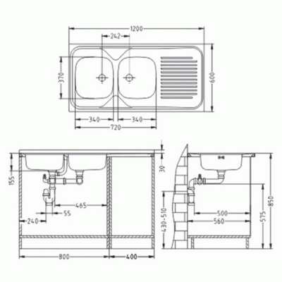 Кухонная мойка Alveus Classic 100 L 1009084 Нержавеющая сталь