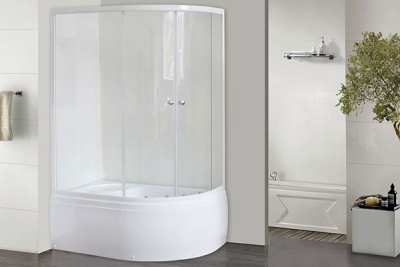 Душевой уголок Royal Bath BK 120х80 RB8120BK-T-L с поддоном профиль Белый стекло прозрачное