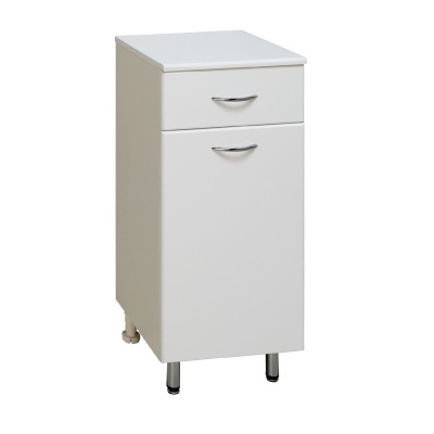 Шкаф пенал Runo Эконом 40 с корзиной для белья Белый