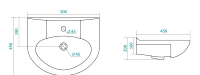 Тумба под раковину Style Line Эко Стандарт 9 1 Б Канны 50 Белый глянец