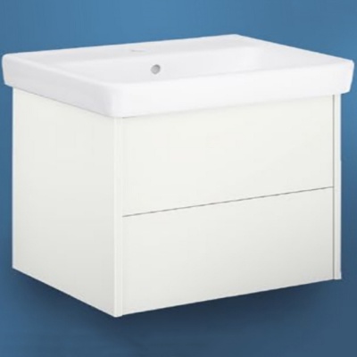 Тумба с раковиной Gustavsberg Puristic 80 подвесная Белая глянцевая