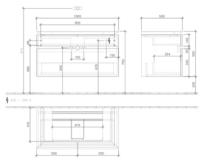Тумба с раковиной Villeroy&Boch Legato 100x55 подвесная Белое дерево