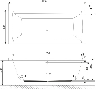 Акриловая ванна Excellent Aquaria Lux 180x80 Белая