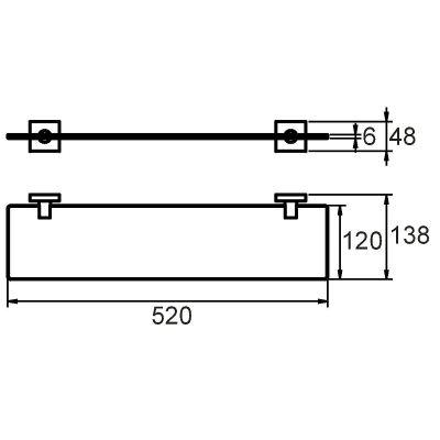 Стеклянная полка Milardo Amur AMUSMG0M44 Хром