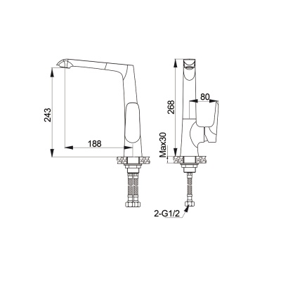 Смеситель для кухни Raiber Iceberg R3505 Хром Белый