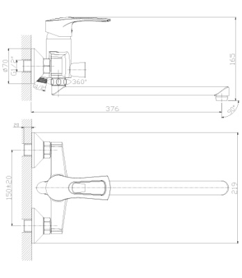 Смеситель Rossinka T T40-32 универсальный