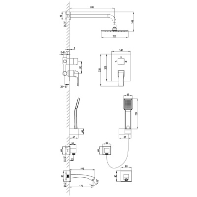 Душевая система Lemark Unit LM4522C Хром