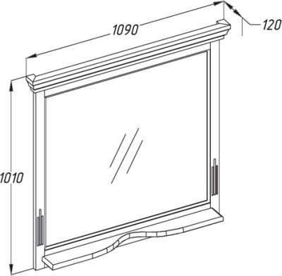 Комплект мебели для ванной Opadiris Риспекто 105 Орех антикварный со светильником Изабель Бронза
