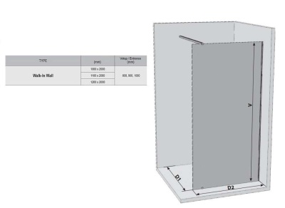 Душевая перегородка Ravak Walk-In Wall ST 90 GW9W70C00Z1 профиль Хром стекло прозрачное