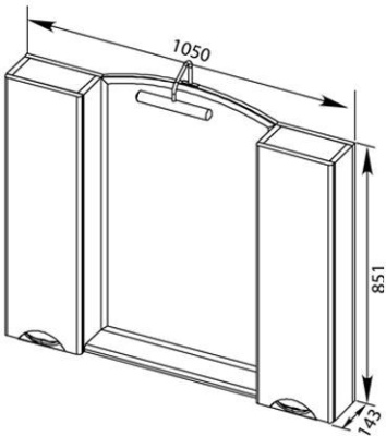 Зеркало со шкафом Aquanet Асти 105 178242 Белое