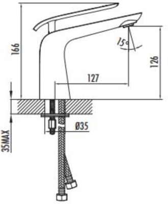 Смеситель для раковины Creavit Bloom BL1511-B Белый