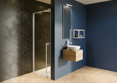 Душевая дверь Riho Lucid GD101 100х10 GD110W000 профиль Белый стекло прозрачное