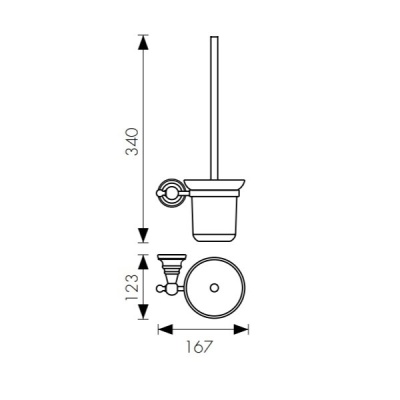 Ершик для унитаза Kaiser KH-4206 Бронза