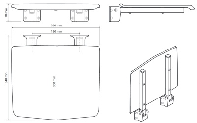 Сиденье для душа Bemeta 203125074 Черное