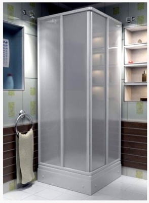Душевой уголок Bas Аполло 90x90 профиль Белый стекло Грейп